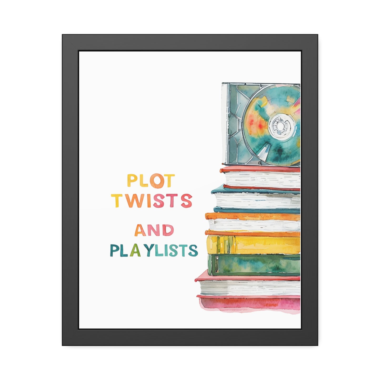 Literary Art Print, Book Lover Gift, Home Decor, Music Enthusiast Art, Playlists Wall Art, Cozy Reading Nook Decor