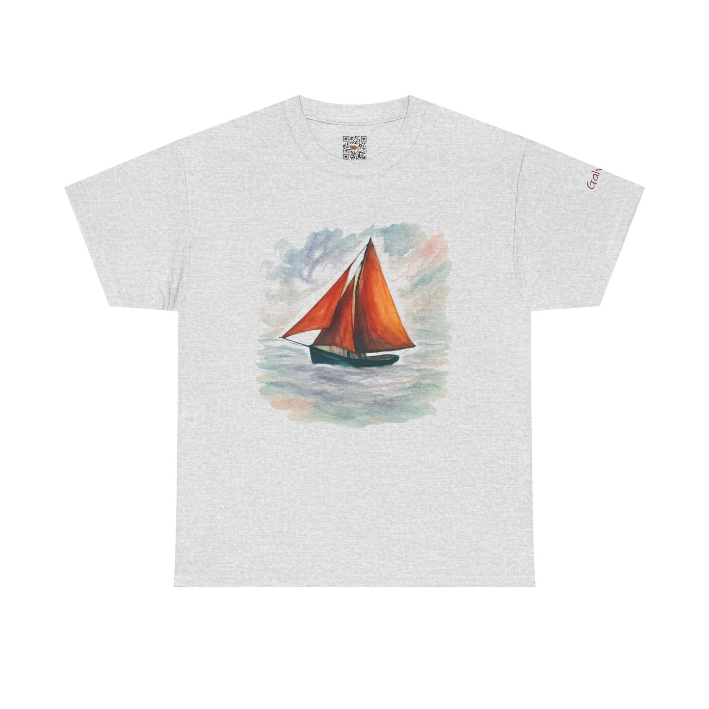 Galway Hooker, Painted Skies, Unisex Heavy Cotton Tee, Nautical Shirt, Ocean Lover Gift, Boating Apparel, Galway Bay Tee, Summer Fashion