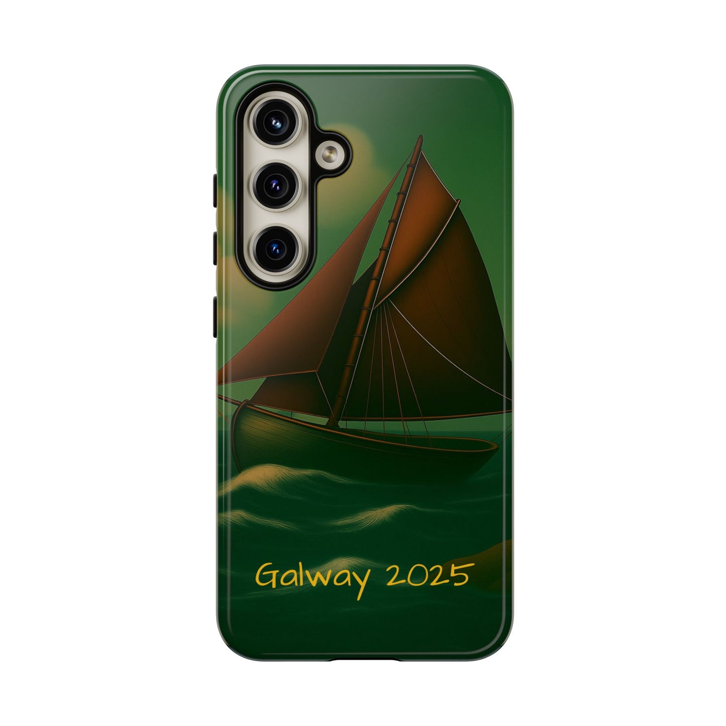 Personalize Galway Hooker Phone Case, Nautical Phone Cover, Tough Cases for Adventurers, Boating Accessories, Gift Sailboat