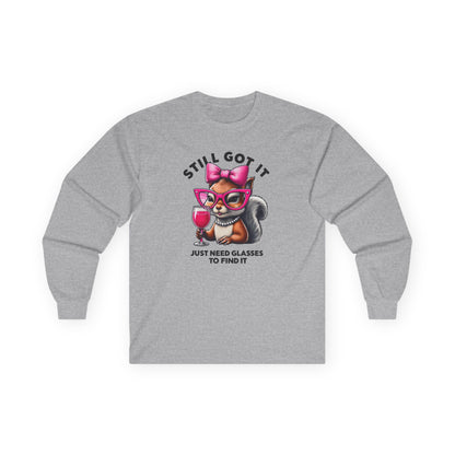 Funny Squirrel Glasses Unisex Long Sleeve Tee