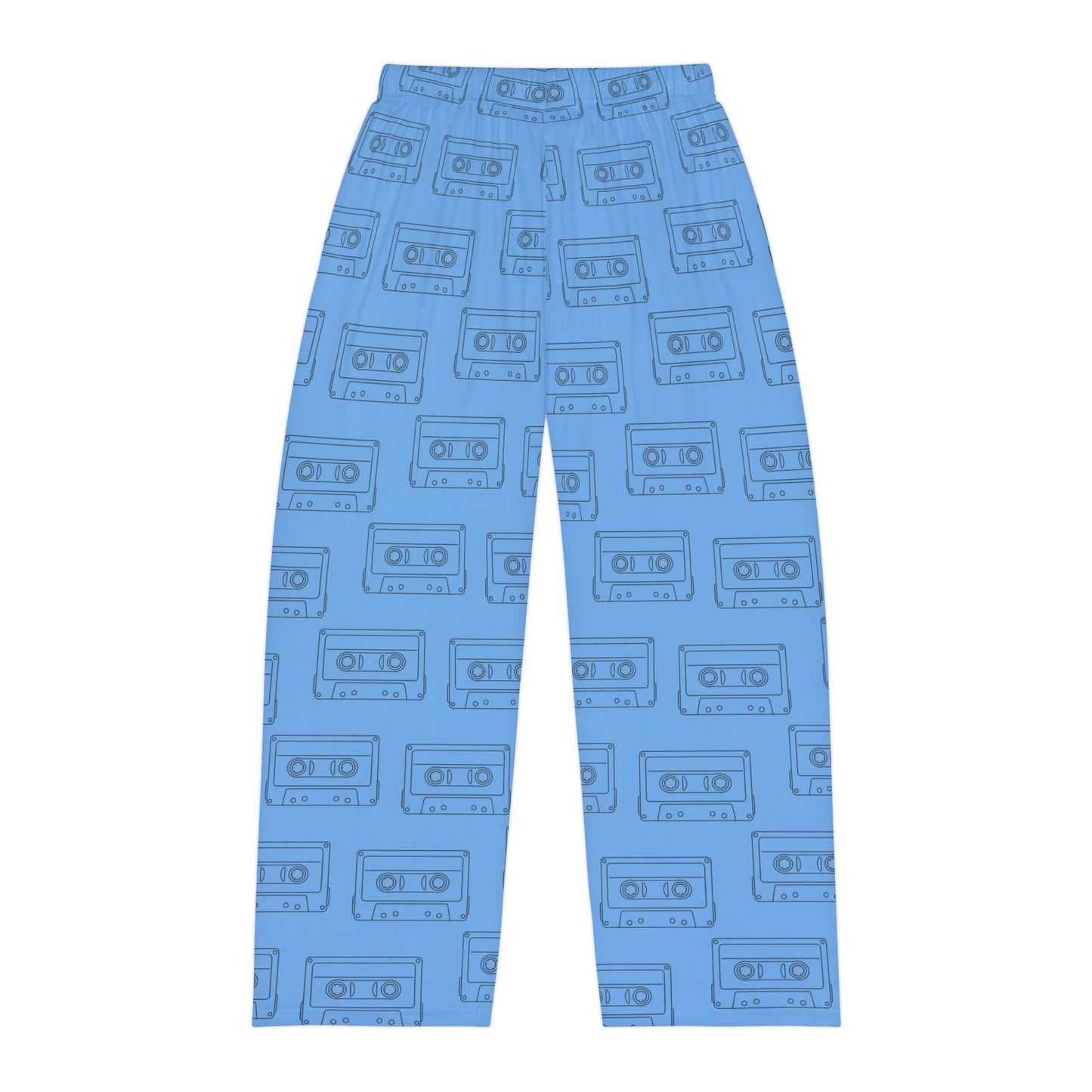 Light Blue Retro Cassette Tape Men's Pajama Pants, Cozy Lounge Pants, Gift for Him, Music Lover Sleepwear, Unique Homewear