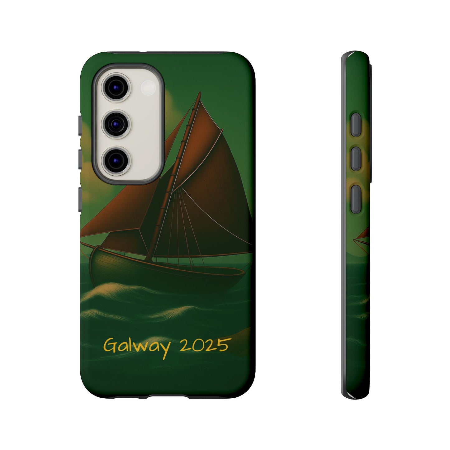 Personalize Galway Hooker Phone Case, Nautical Phone Cover, Tough Cases for Adventurers, Boating Accessories, Gift Sailboat