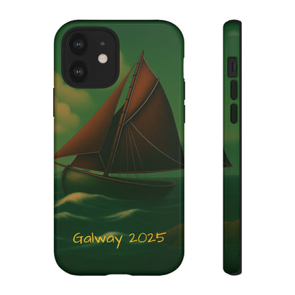 Personalize Galway Hooker Phone Case, Nautical Phone Cover, Tough Cases for Adventurers, Boating Accessories, Gift Sailboat