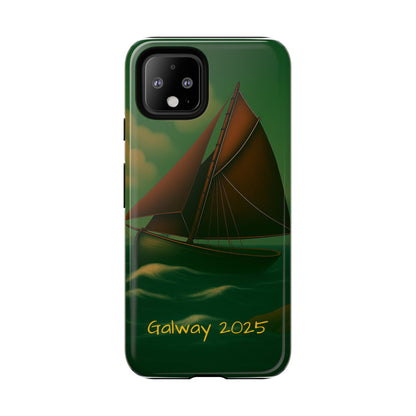 Personalize Galway Hooker Phone Case, Nautical Phone Cover, Tough Cases for Adventurers, Boating Accessories, Gift Sailboat