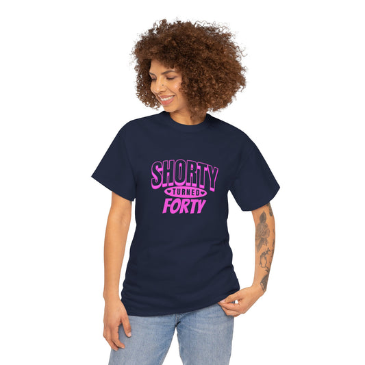 Personalized Shorty Forty Unisex Tee Unisex Birthday Celebration Tee - Shorty Turned Forty, Fun T-Shirt, Retro Gift, Milestone Birthday Apparel, Unique Party Wear