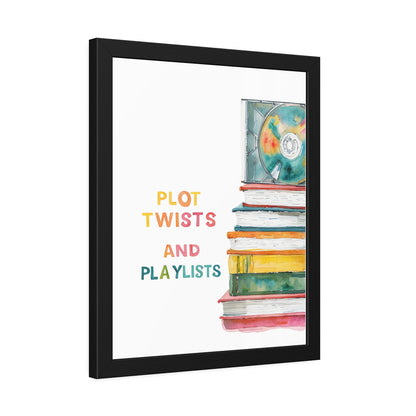 Literary Art Print, Book Lover Gift, Home Decor, Music Enthusiast Art, Playlists Wall Art, Cozy Reading Nook Decor