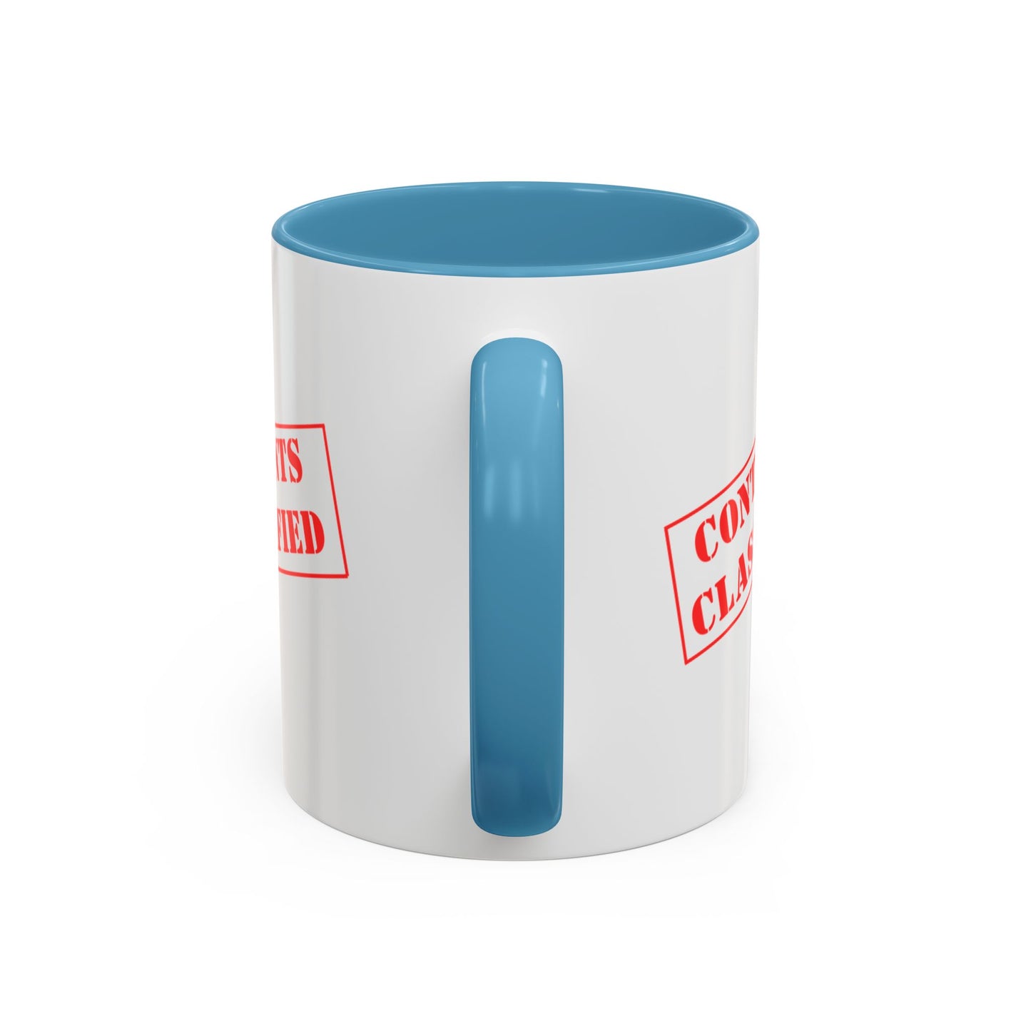 Accent Coffee Mug (11, 15oz) - Contents Classified, Funny, Adult Humor, Coffee or Liquor