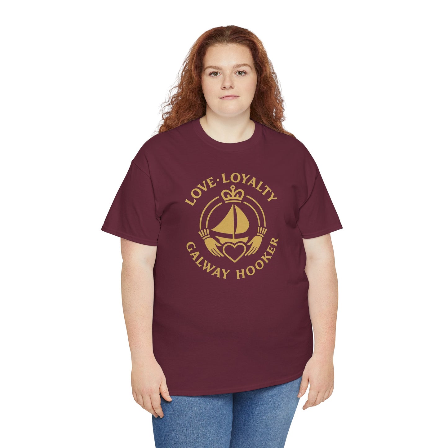 Unisex Heavy Cotton Tee Love and Loyalty, Ocean Lover Gift, Boating Apparel, Galway Hooker Tee, Ireland