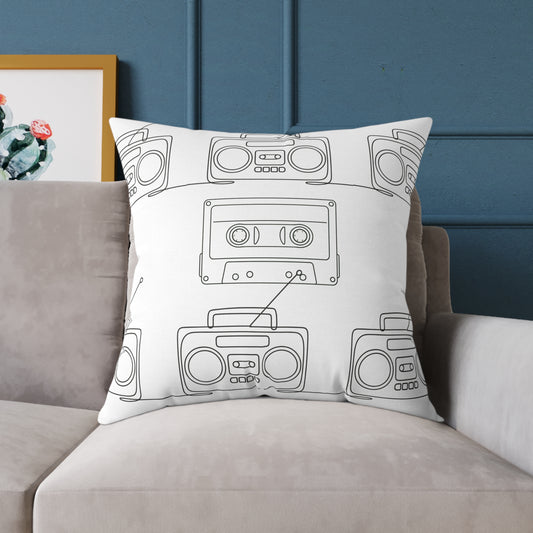 Retro Boombox Cassette Pillow - Stylish Throw Cushion for Music Lovers, Home Decor Accent, Gift for Music Enthusiasts, Vintage Vibe Pillow