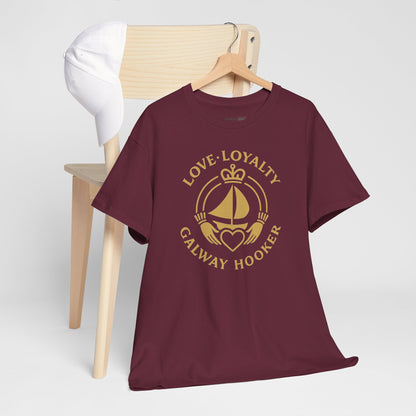 Unisex Heavy Cotton Tee Love and Loyalty, Ocean Lover Gift, Boating Apparel, Galway Hooker Tee, Ireland
