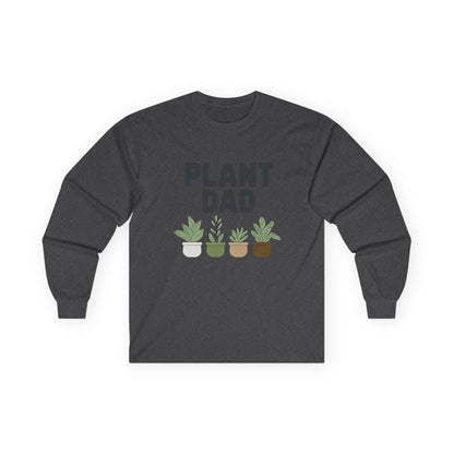 Personalize Plant Dad Long Sleeve Tee, Gift for Plant Lovers, Gardening Apparel, Unisex T-Shirt, Eco-Friendly Fashion, Birthday or Father's Day