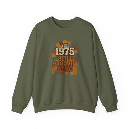 Vintage 1975 Crewneck Sweatshirt, Birthday Gift, Milestone Celebration, Cozy Style, Retro Sweatshirt