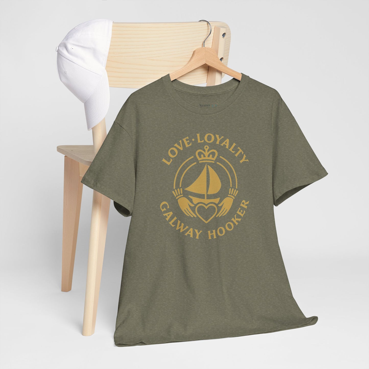Unisex Heavy Cotton Tee Love and Loyalty, Ocean Lover Gift, Boating Apparel, Galway Hooker Tee, Ireland