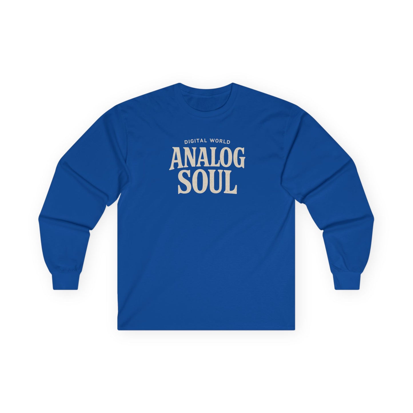 Personalize Digital World Analog Soul Long Sleeve Tee with Birth Year or Name Unisex Ultra Cotton Long Sleeve Tee
