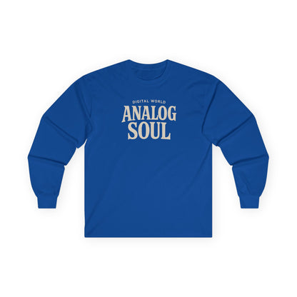 Personalize Digital World Analog Soul Long Sleeve Tee with Birth Year or Name Unisex Ultra Cotton Long Sleeve Tee