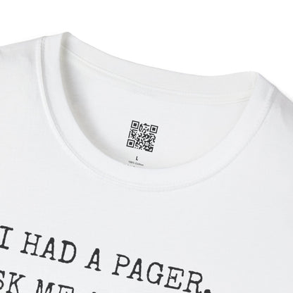 Vintage Pager Nostalgia T-Shirt 90s Style T-Shirt - Unisex, Fun Nostalgic Gift, Unisex Casual Wear, Perfect for Birthdays and Retro Parties