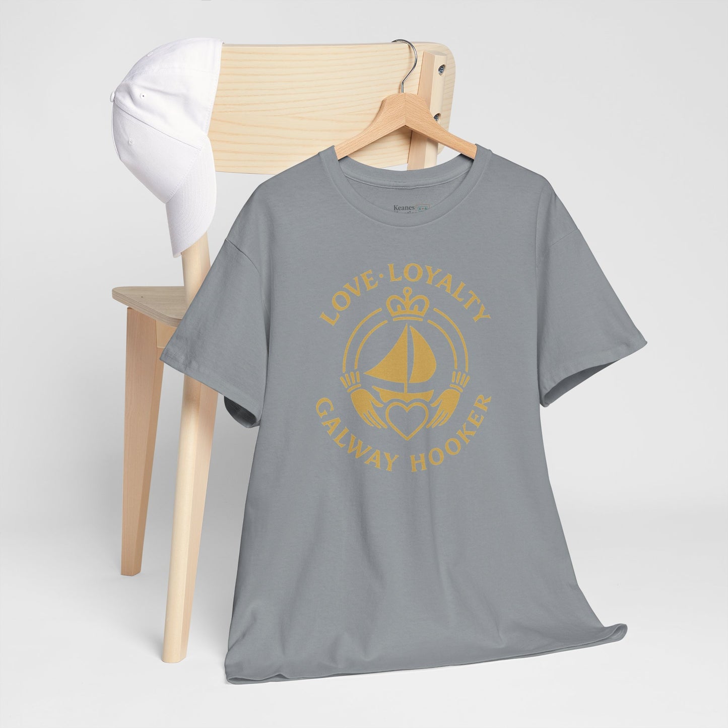 Unisex Heavy Cotton Tee Love and Loyalty, Ocean Lover Gift, Boating Apparel, Galway Hooker Tee, Ireland