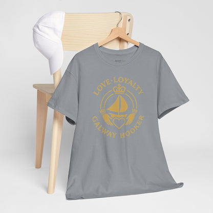 Unisex Heavy Cotton Tee Love and Loyalty, Ocean Lover Gift, Boating Apparel, Galway Hooker Tee, Ireland