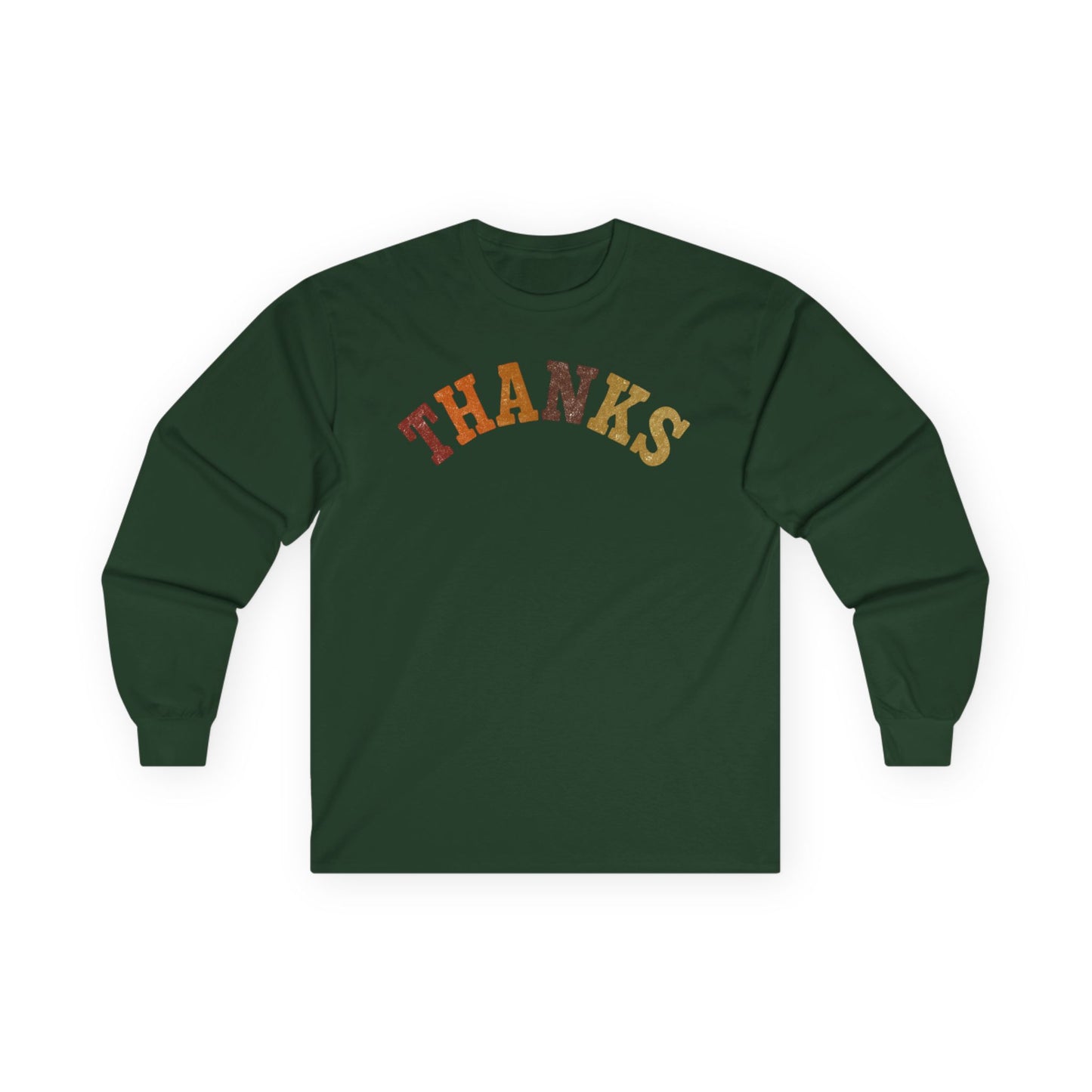 "THANKS" Fall-Inspired Long Sleeve Tee - Grateful Vibes for Every Season