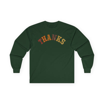 "THANKS" Fall-Inspired Long Sleeve Tee - Grateful Vibes for Every Season