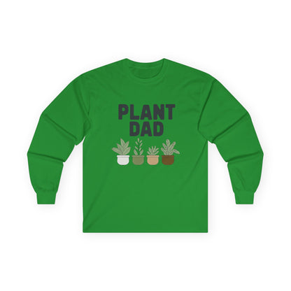 Personalize Plant Dad Long Sleeve Tee, Gift for Plant Lovers, Gardening Apparel, Unisex T-Shirt, Eco-Friendly Fashion, Birthday or Father's Day