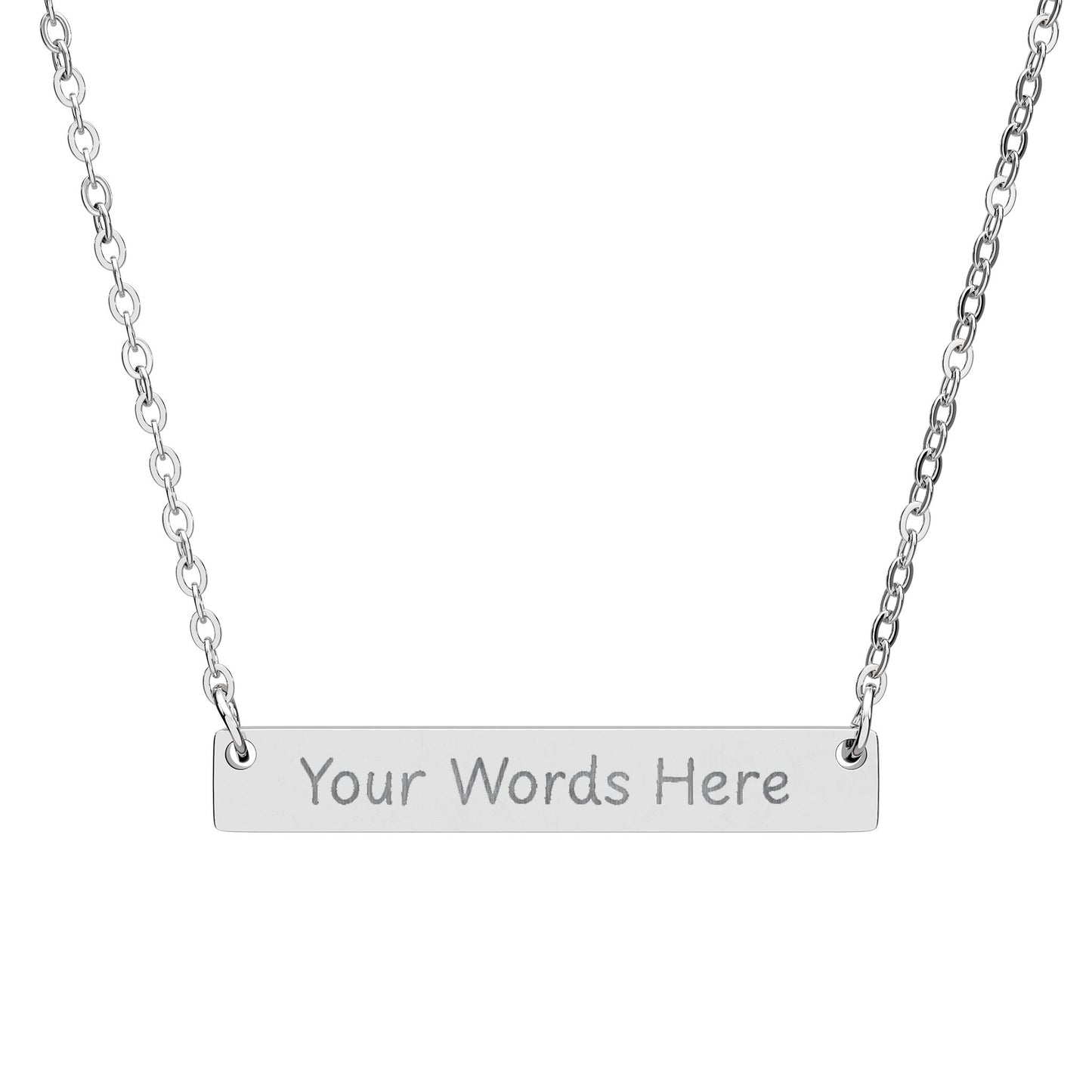 Personalized Horizontal Bar Necklace, Custom Engraved Jewelry, Meaningful Gift, Everyday Wear, Unique Keepsake
