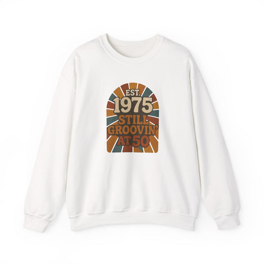 Vintage 1975 Crewneck Sweatshirt, Birthday Gift, Milestone Celebration, Cozy Style, Retro Sweatshirt