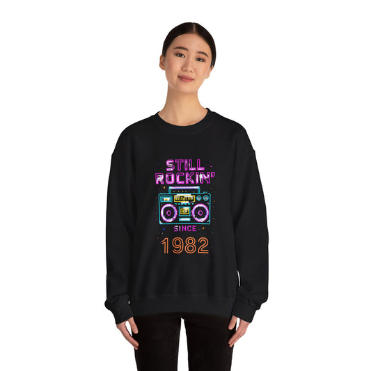 Personalize Retro Music Crewneck Sweatshirt, Vintage Sweatshirt, 80s Style Apparel, Comfortable Casual Wear, Gift for Music Lovers, Trendy Fashion
