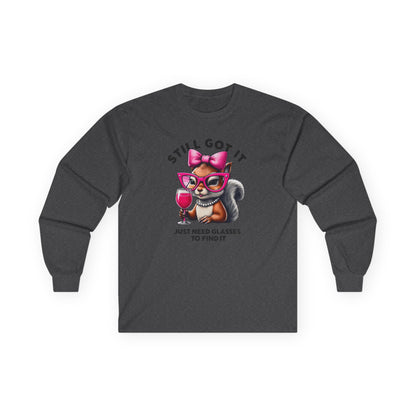 Funny Squirrel Glasses Unisex Long Sleeve Tee