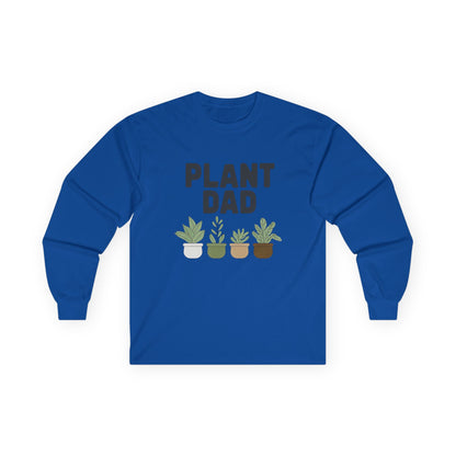 Personalize Plant Dad Long Sleeve Tee, Gift for Plant Lovers, Gardening Apparel, Unisex T-Shirt, Eco-Friendly Fashion, Birthday or Father's Day