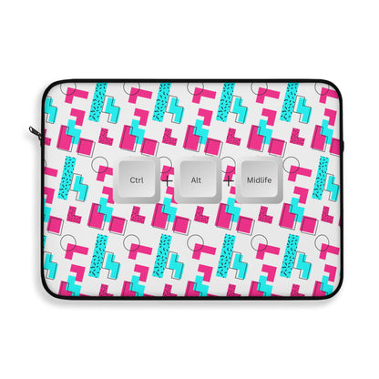 Funny Laptop Sleeve - Ctrl + Alt + Midlife Funny Computer Keys Design, Unique Tech Accessory, Gift for Geeks, Midlife Crisis Humor, Computer Case for Home, Office