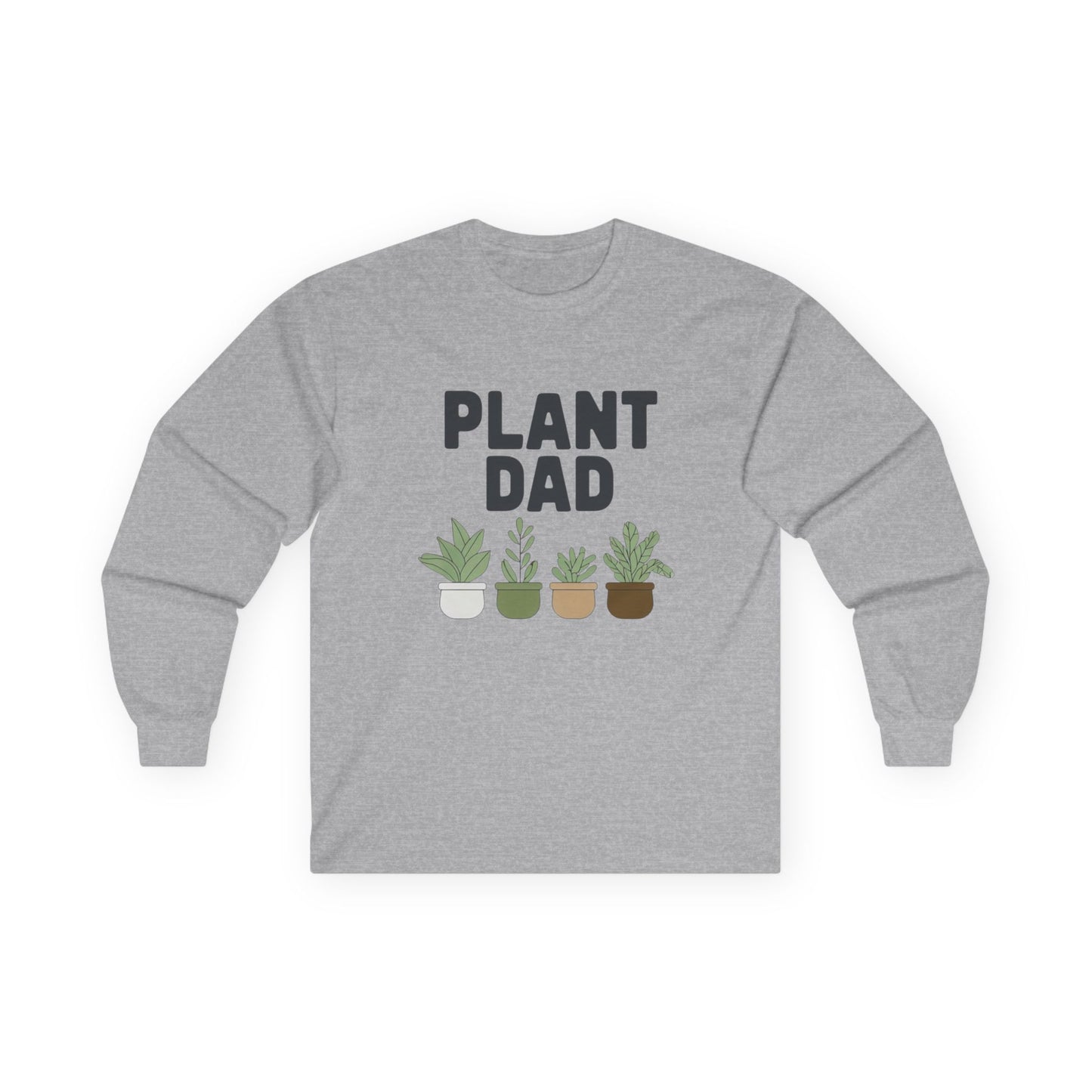 Personalize Plant Dad Long Sleeve Tee, Gift for Plant Lovers, Gardening Apparel, Unisex T-Shirt, Eco-Friendly Fashion, Birthday or Father's Day
