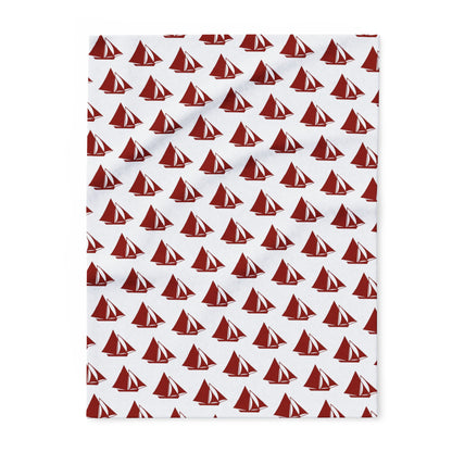 Fleece Blanket - Cozy Arctic Ocean Galway Hooker Design