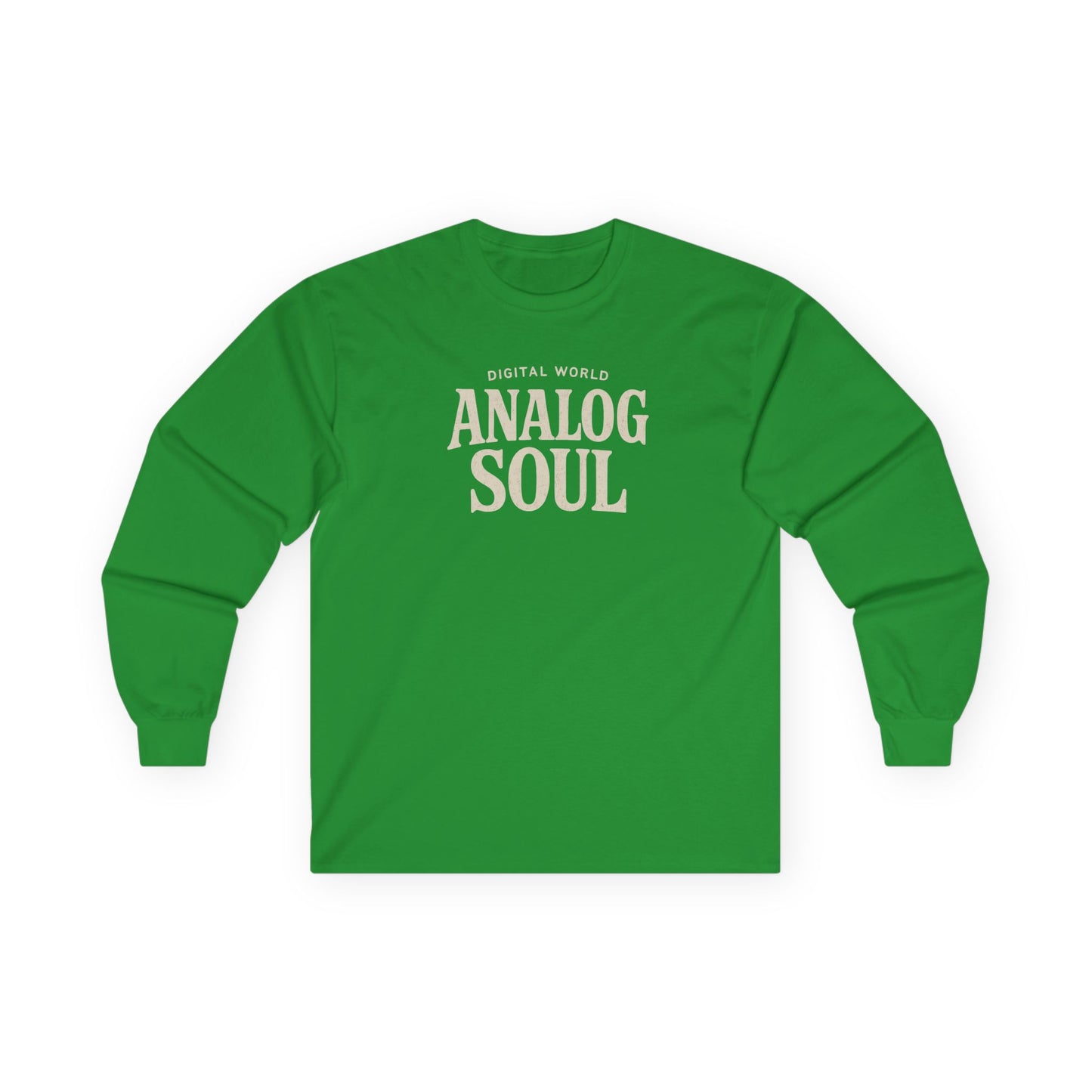 Personalize Digital World Analog Soul Long Sleeve Tee with Birth Year or Name Unisex Ultra Cotton Long Sleeve Tee
