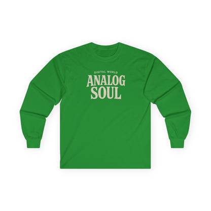 Personalize Digital World Analog Soul Long Sleeve Tee with Birth Year or Name Unisex Ultra Cotton Long Sleeve Tee