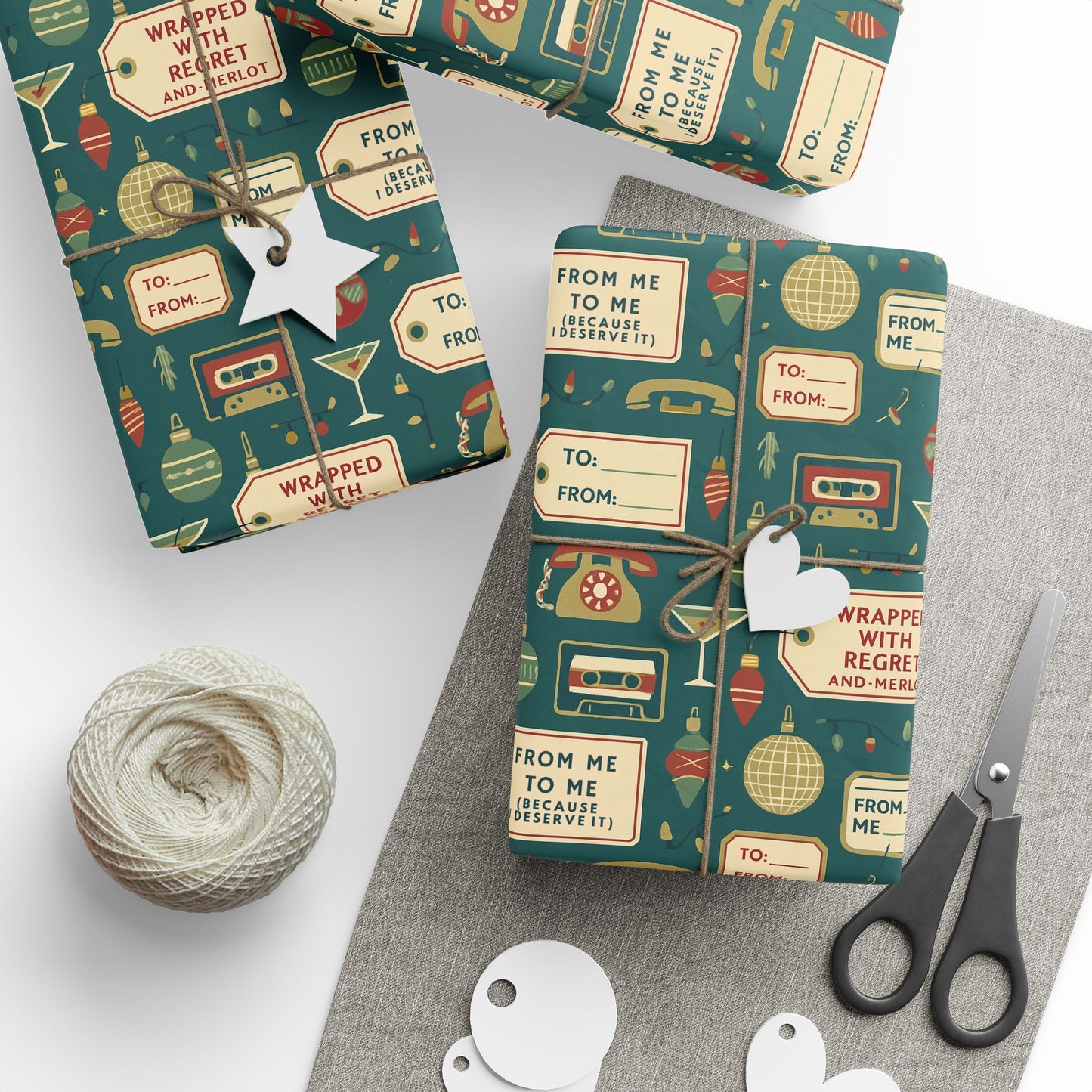 Festive Wrapping Paper – Holiday Gift Wrap, Seasonal Decor, Christmas, Birthday, Handmade Gift, Party Supplies