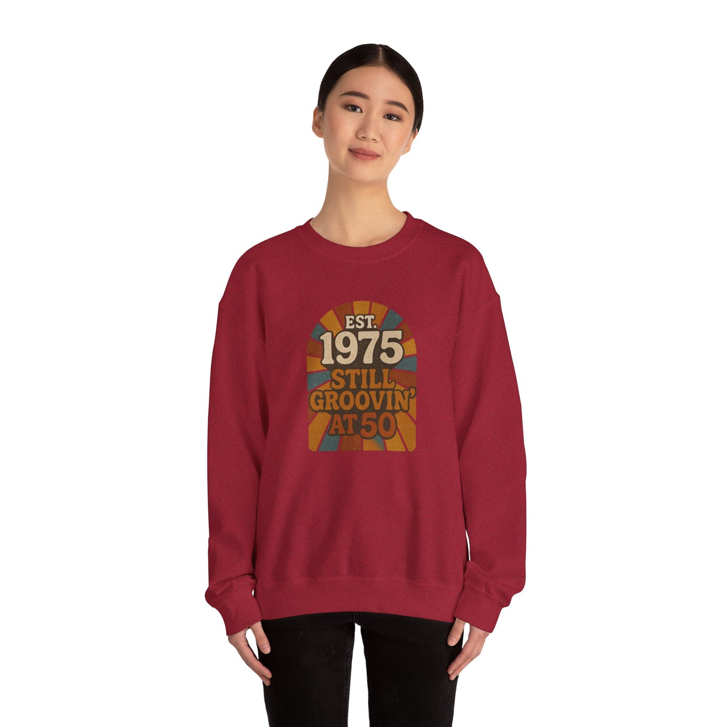 Vintage 1975 Crewneck Sweatshirt, Birthday Gift, Milestone Celebration, Cozy Style, Retro Sweatshirt