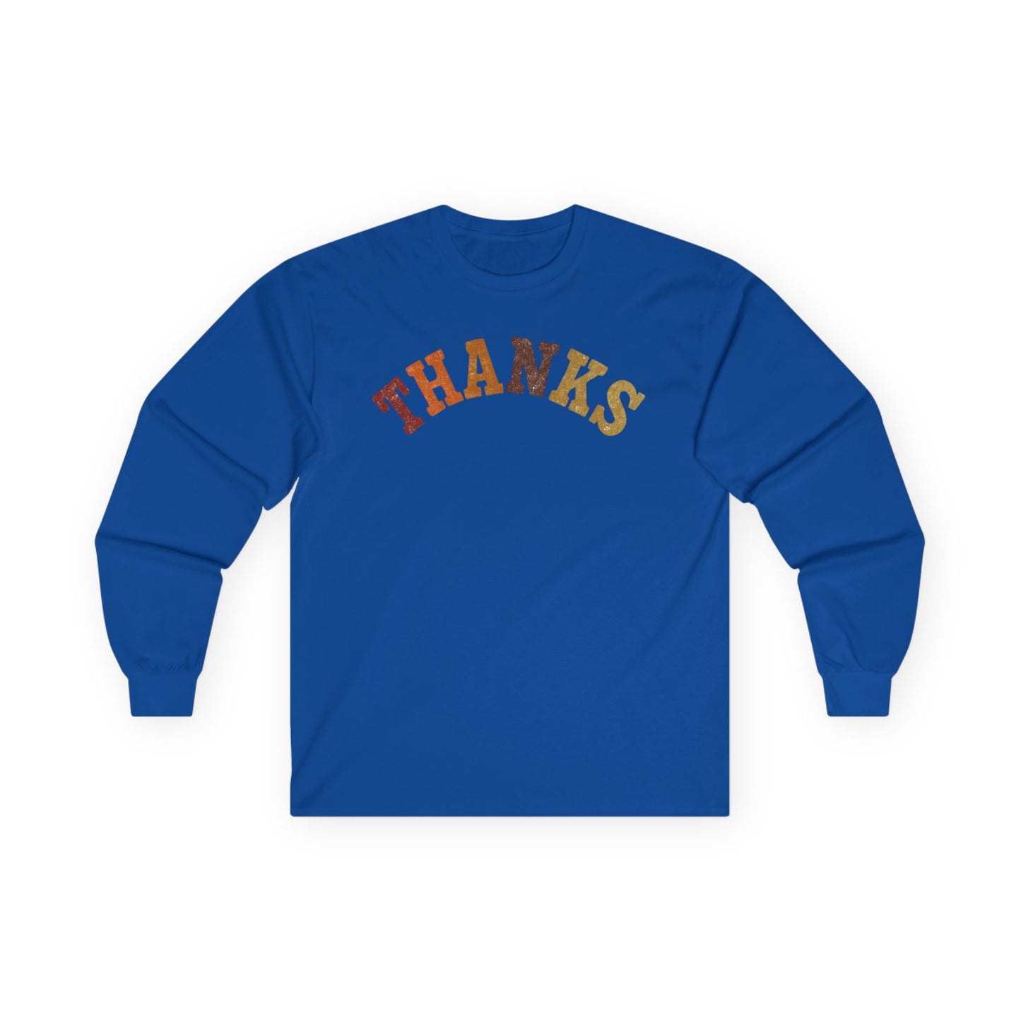 "THANKS" Fall-Inspired Long Sleeve Tee - Grateful Vibes for Every Season