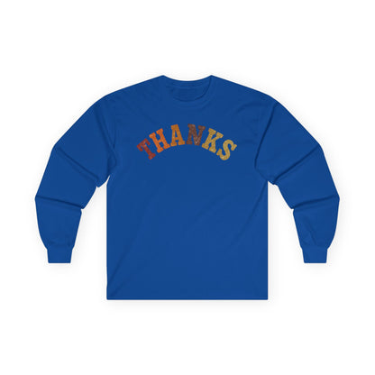 "THANKS" Fall-Inspired Long Sleeve Tee - Grateful Vibes for Every Season