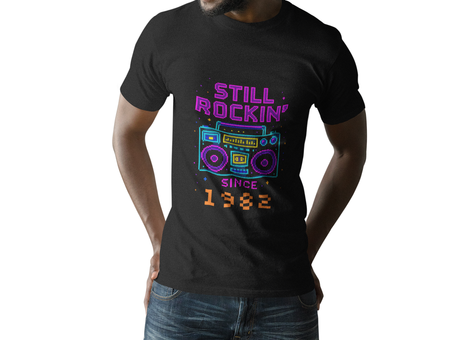 Personalized Birth Year Boombox Unisex Tee - Retro Nostalgia Personalized Shirt