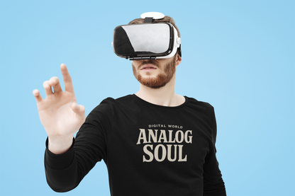 Personalize Digital World Analog Soul Long Sleeve Tee with Birth Year or Name Unisex Ultra Cotton Long Sleeve Tee