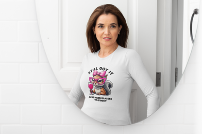 Funny Squirrel Glasses Unisex Long Sleeve Tee