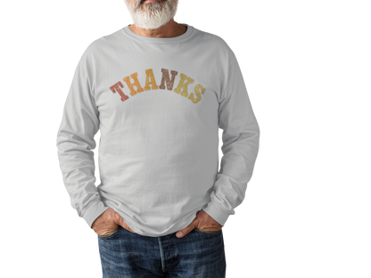 "THANKS" Fall-Inspired Long Sleeve Tee - Grateful Vibes for Every Season