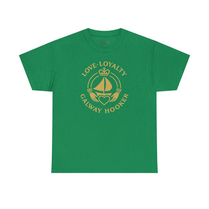 Unisex Heavy Cotton Tee Love and Loyalty, Ocean Lover Gift, Boating Apparel, Galway Hooker Tee, Ireland