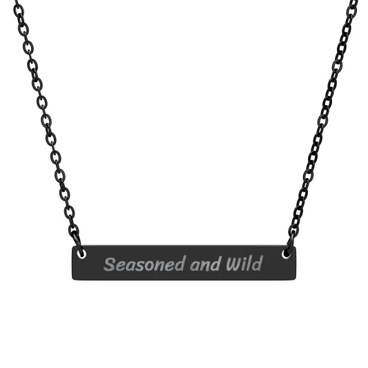 Personalized Horizontal Bar Necklace • Custom Engraved Quote Necklace • Minimal Custom Text Jewelry