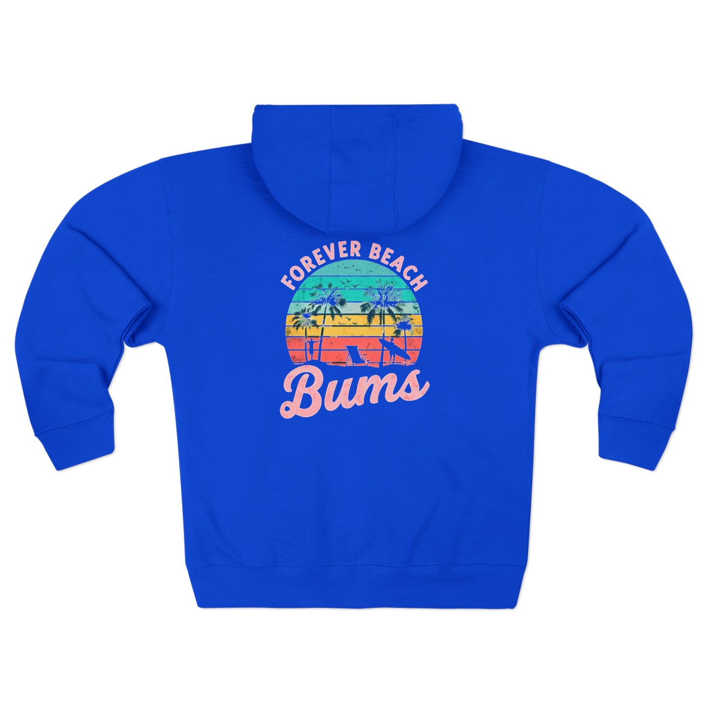 Personalize Unisex Beach Bum Zip Hoodie | Summer Vibes, Beach Lover Gift, Casual Jacket, Vacation Attire, Perfect for Warm Nights