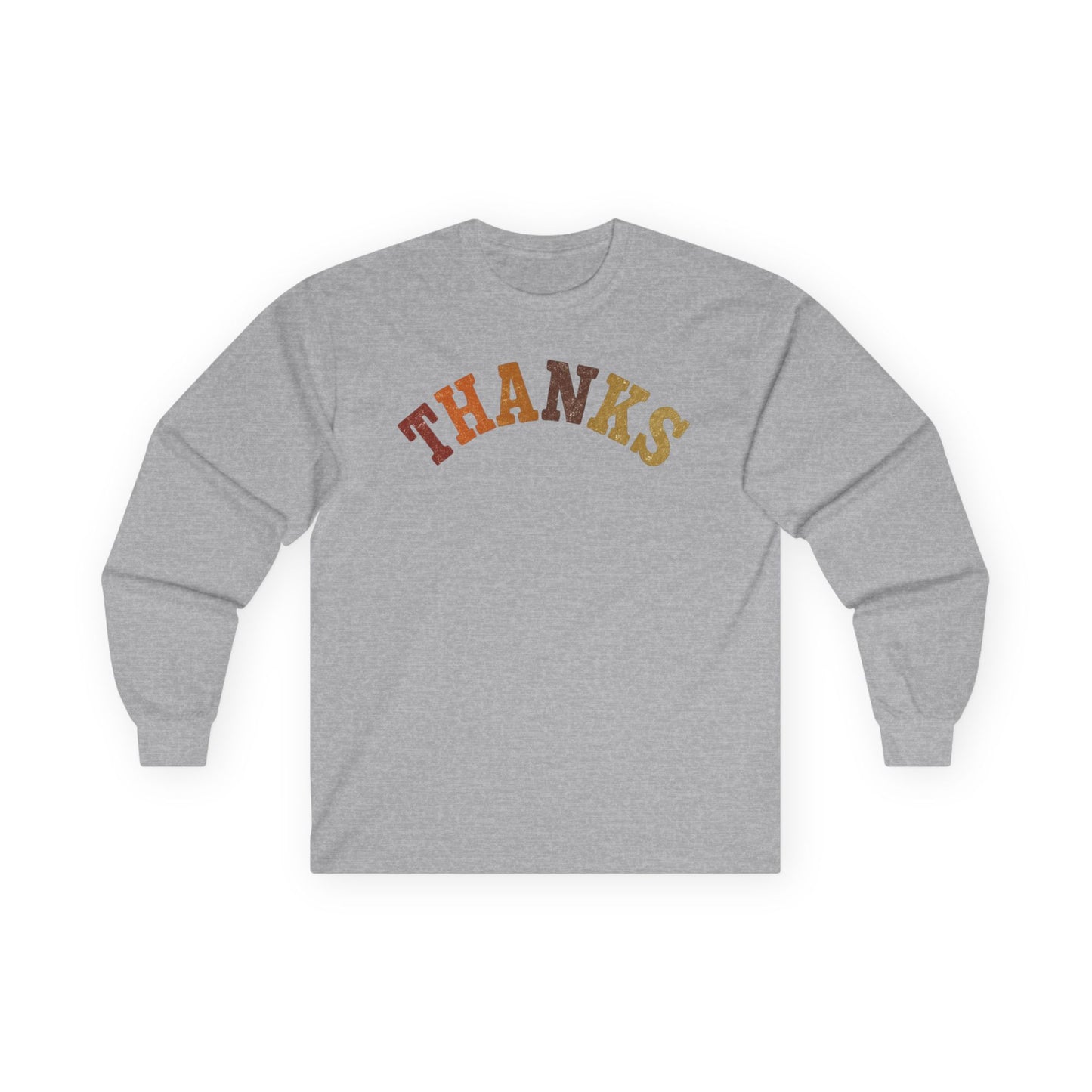 "THANKS" Fall-Inspired Long Sleeve Tee - Grateful Vibes for Every Season