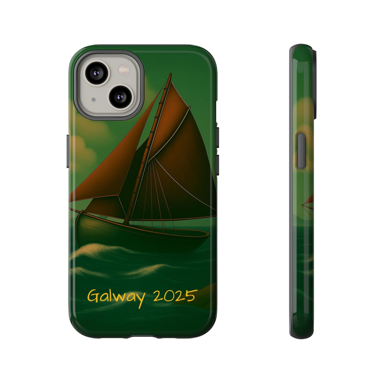 Personalize Galway Hooker Phone Case, Nautical Phone Cover, Tough Cases for Adventurers, Boating Accessories, Gift Sailboat