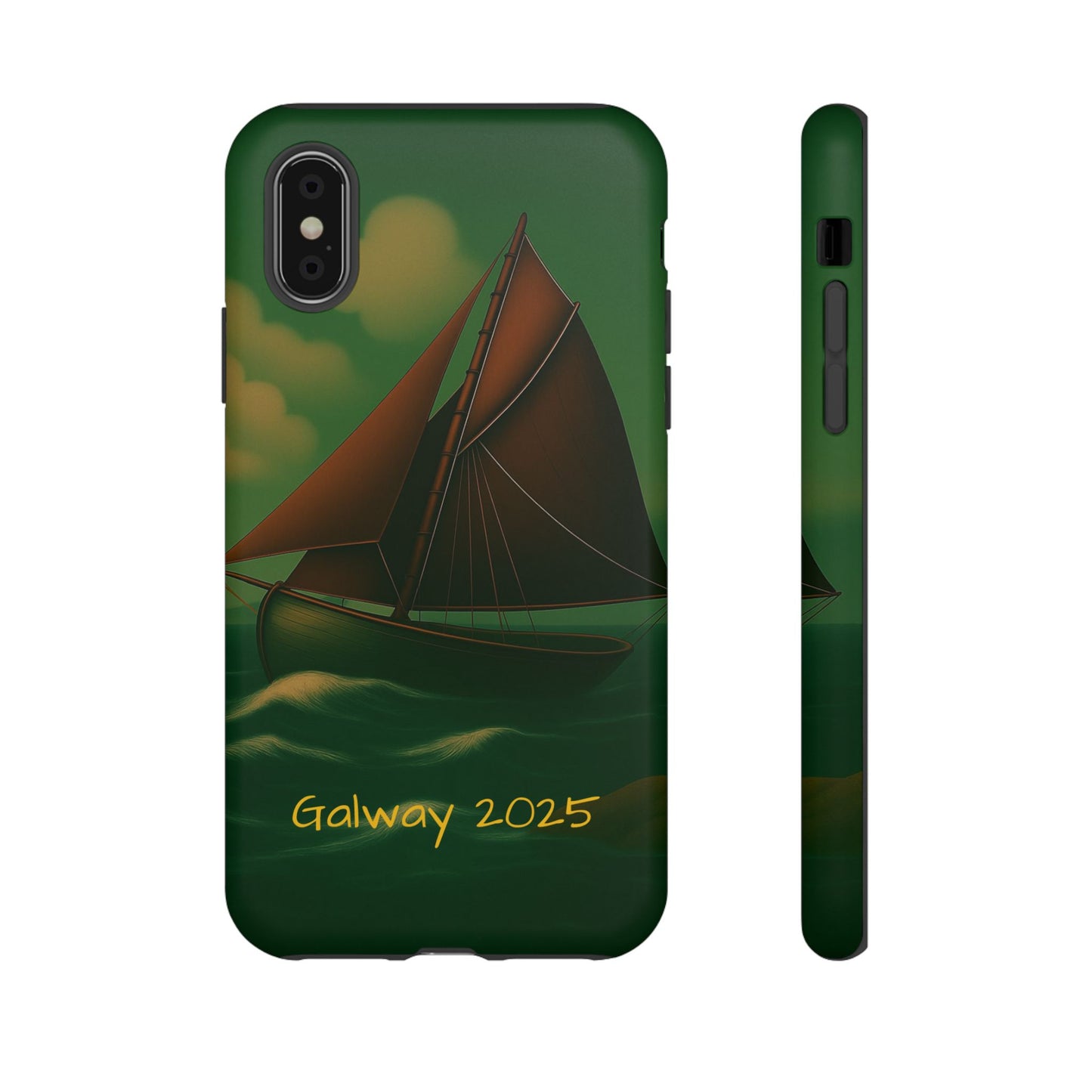 Personalize Galway Hooker Phone Case, Nautical Phone Cover, Tough Cases for Adventurers, Boating Accessories, Gift Sailboat