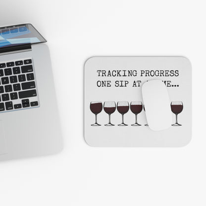 Rectangle Mouse Pad Wine Tracker - Track Your Progress One Sip at a Time